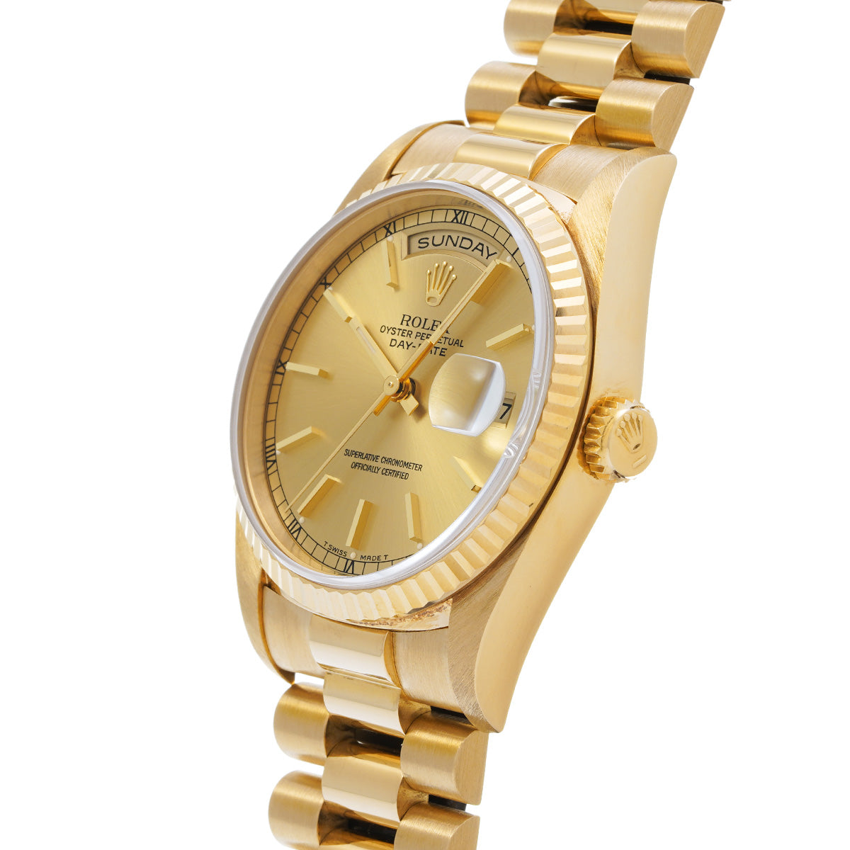 Day Date 18238 W (manufactured circa 1995) Champagne ROLEX Men's [Pre-Owned].