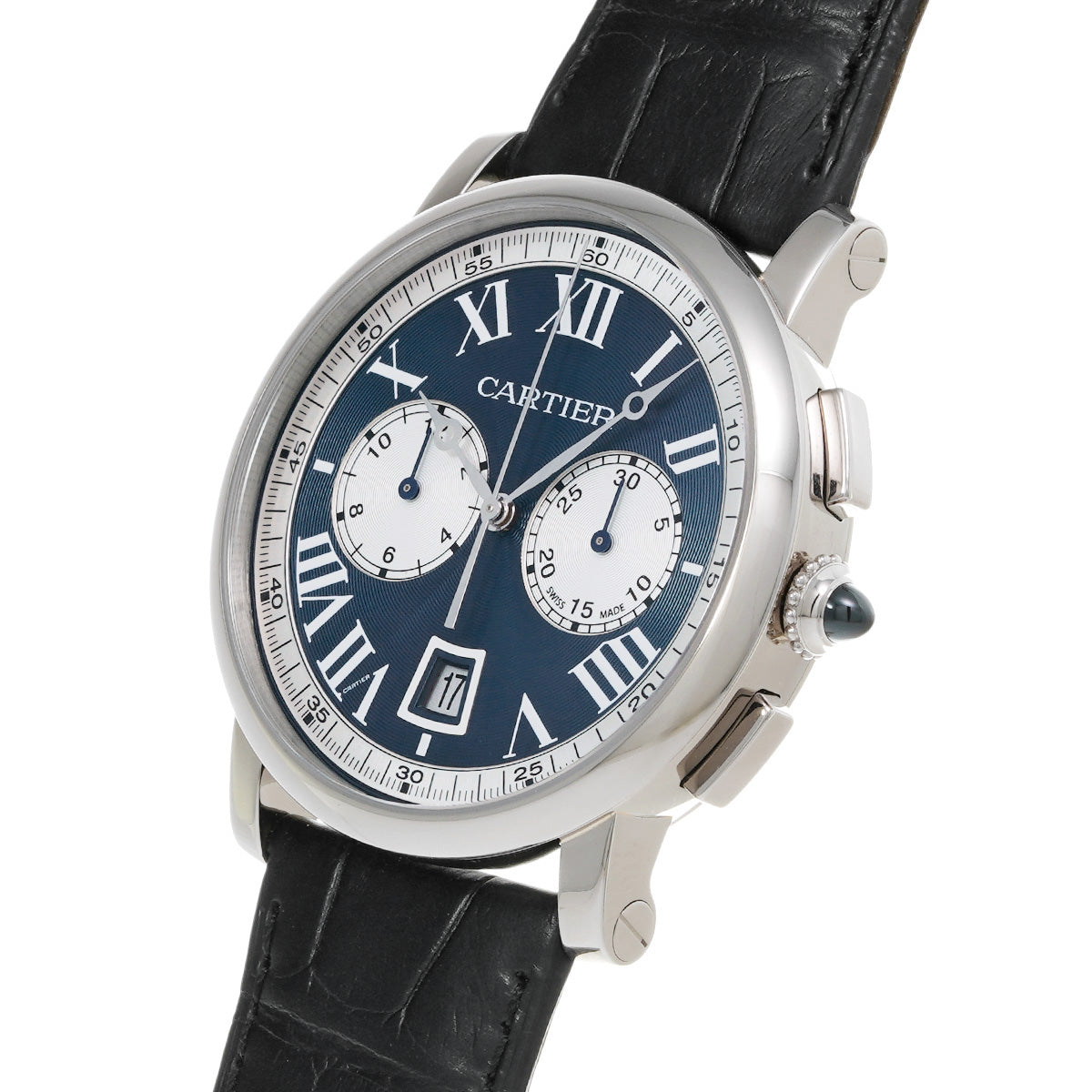 Rotonde de Cartier Chronograph W1556239 Blue/Silver CARTIER Men's [Pre-Owned]