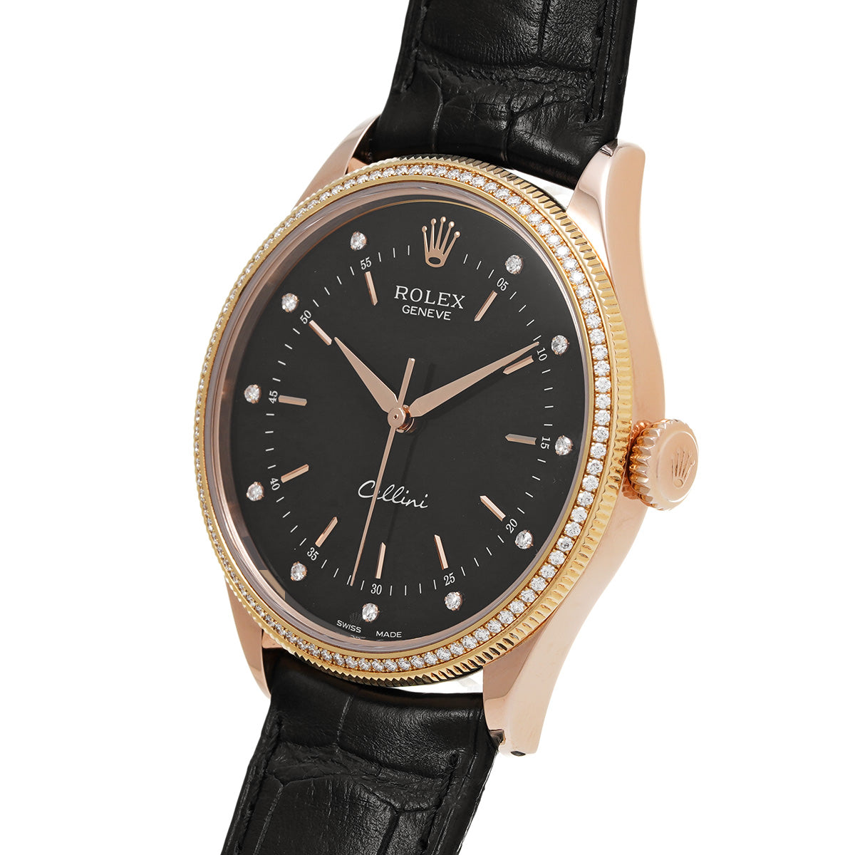 50605RBR Cellini Time Random Serial Black/Diamond ROLEX Men's [Pre-Owned].
