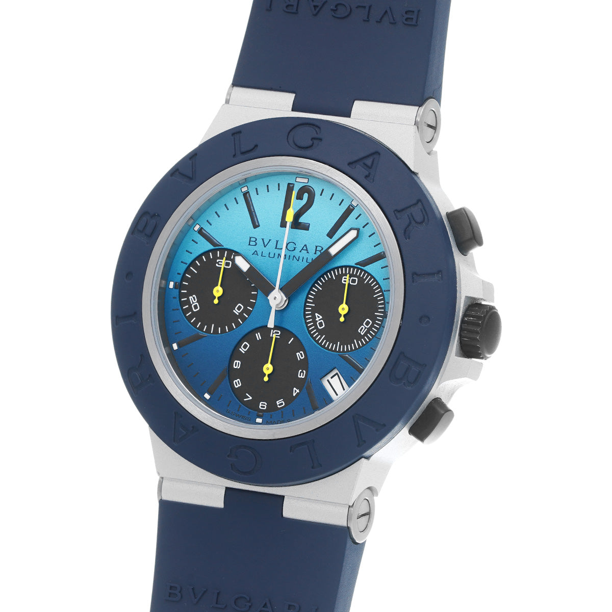 Aluminum Chronograph Capri 103844 Blue BVLGARI Men's [Pre-Owned].