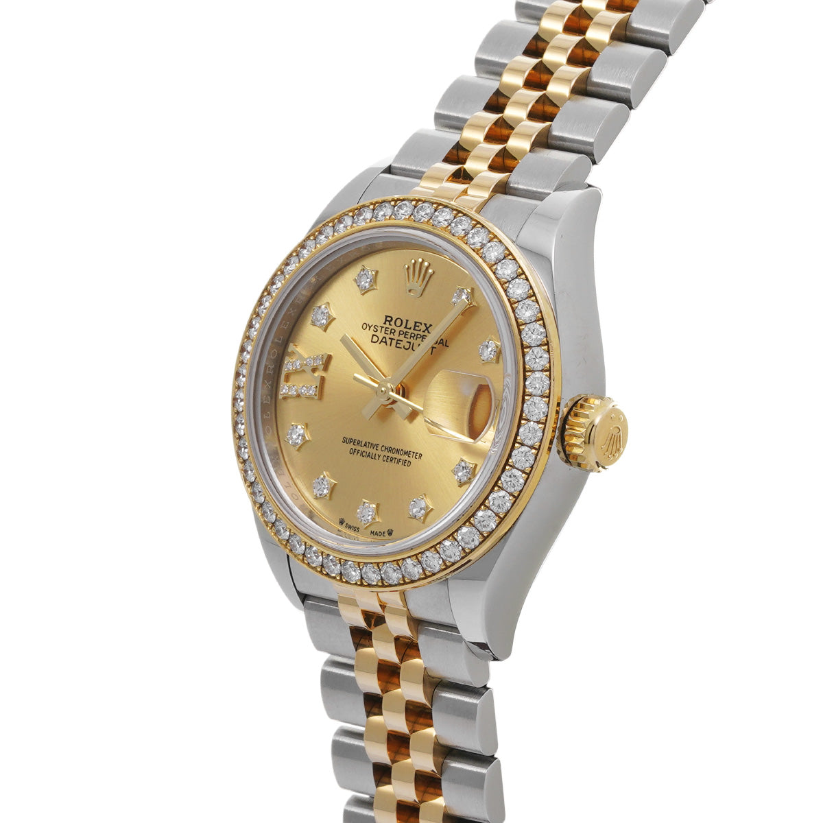 Lady Datejust 28 279383RBR Random Serial Champagne/Diamond ROLEX Ladies [Pre-Owned].