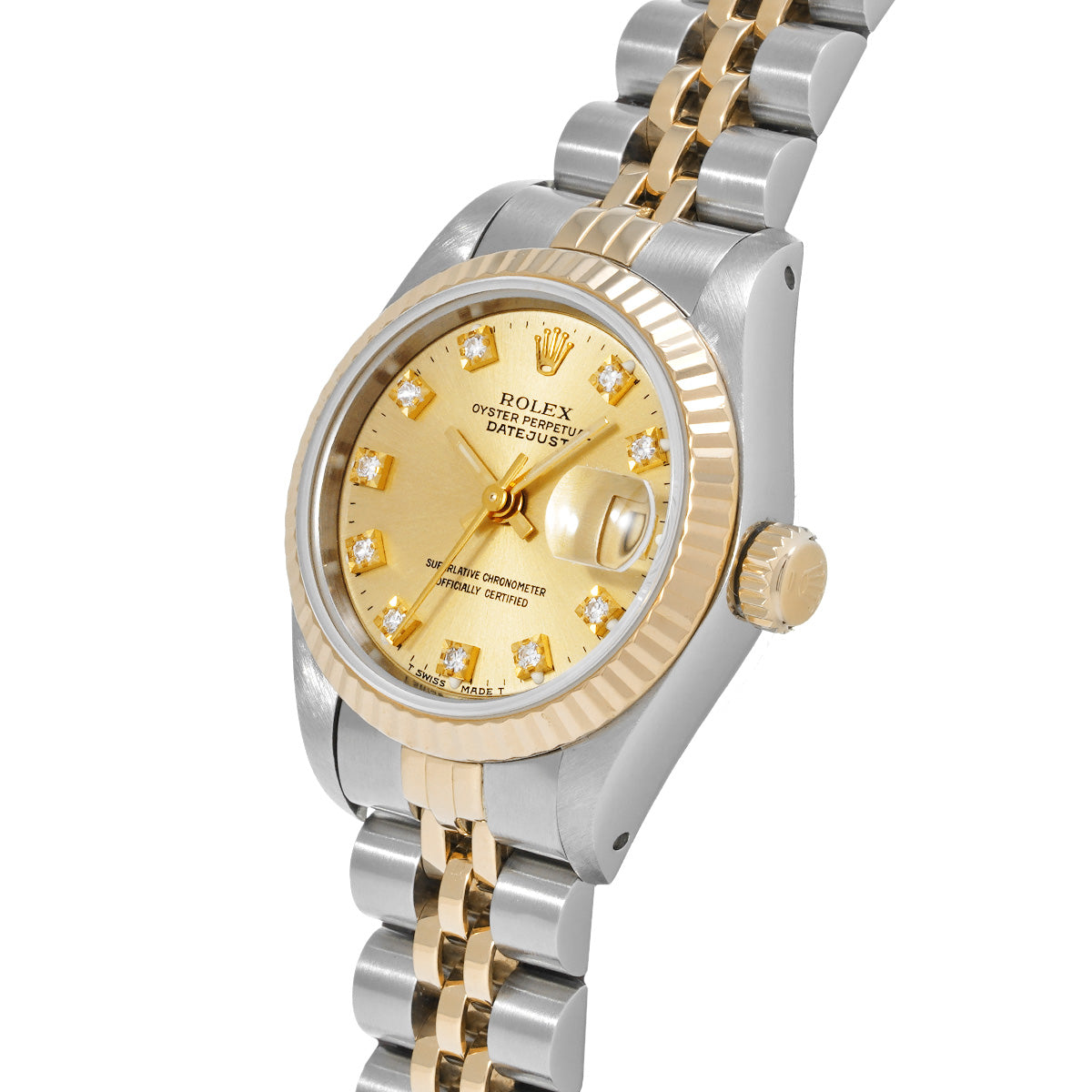 DATE JUST 69173G L (manufactured circa 1988) Champagne/Diamond ROLEX Ladies [Pre-Owned].