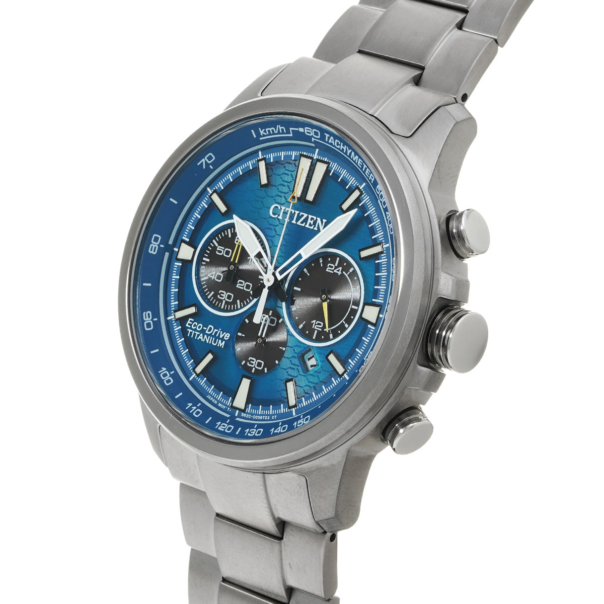 Super Titanium Chronograph CA4570-88L Blue CITIZEN Men's [Pre-Owned].