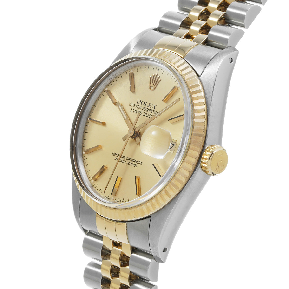 DATE JUST 16013 96th (manufactured circa 1986) Champagne ROLEX Men's [Pre-Owned].