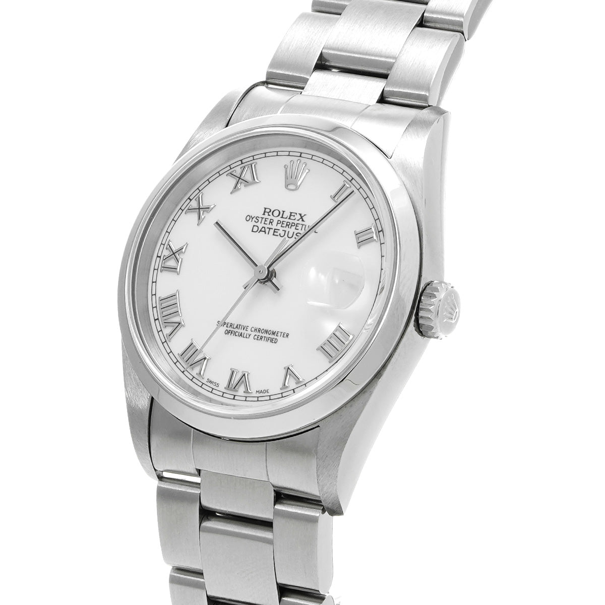 DATE JUST 16200 F (manufactured circa 2003) White ROLEX Men's [Pre-Owned].