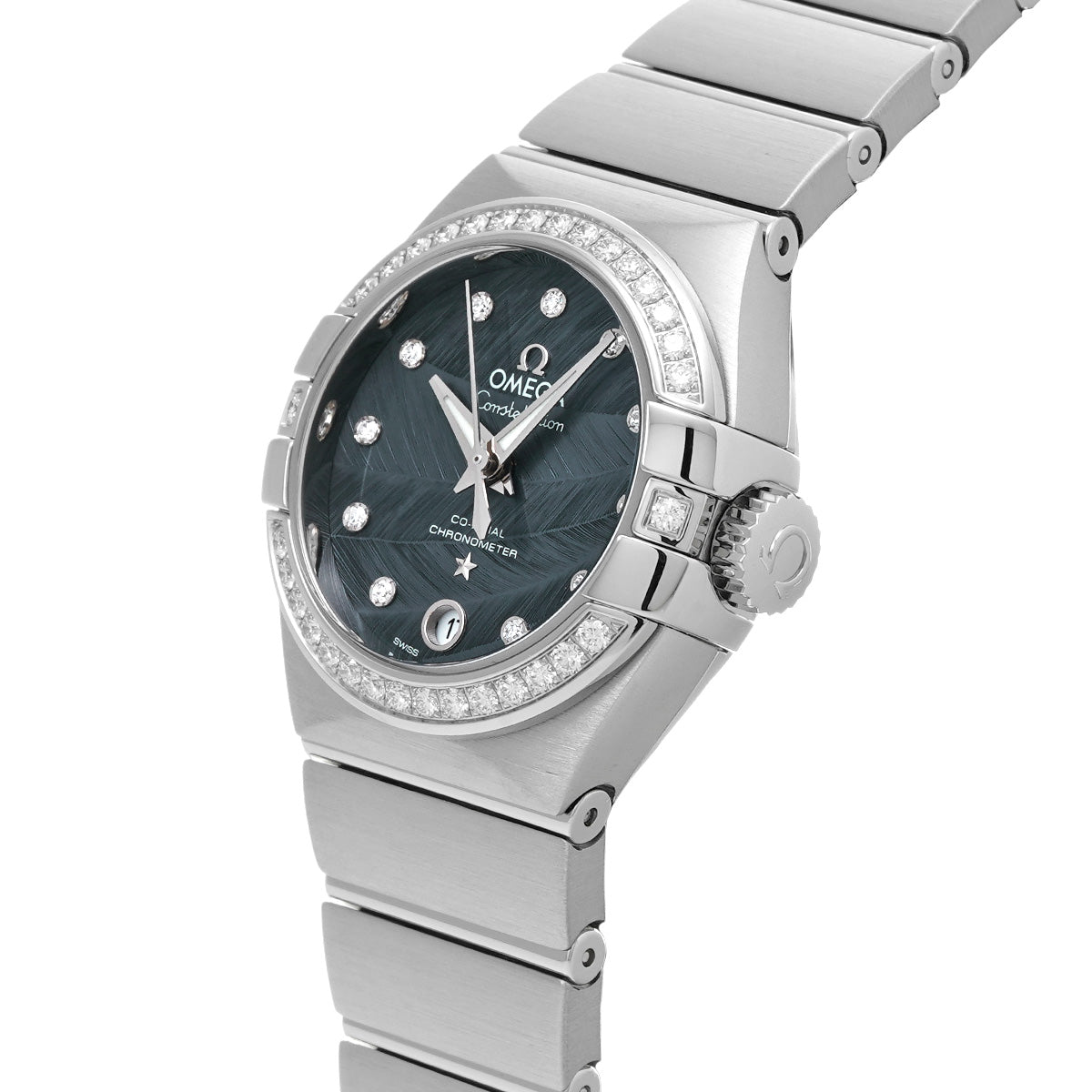 Constellation Blush Co-Axial 123.15.27.20.53.001 Blue Lacquer/Diamond OMEGA Ladies [New]