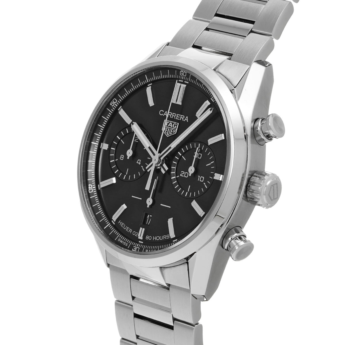 CARRERA Calibre Heuer 02 Chronograph CBN2010.BA0642 Black TAG HEUER Men's [Pre-Owned].