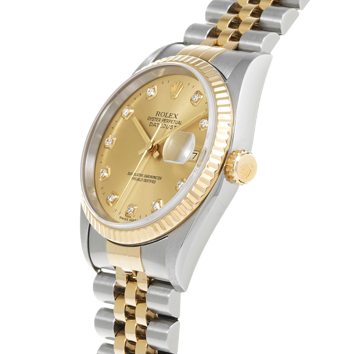 Datejust 16233G W (made around 1994) Champagne/Diamond ROLEX Men's [Pre-Owned].