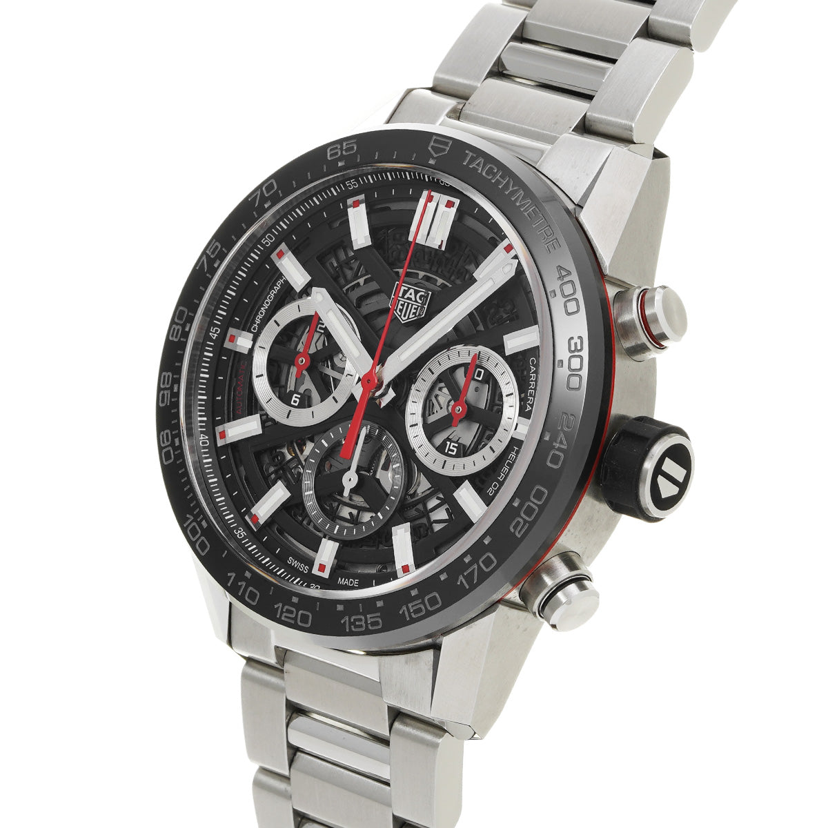 CARRERA Calibre Heuer 02 Chronograph CBG2010.BA0662 Black TAG HEUER Men's [Pre-Owned].