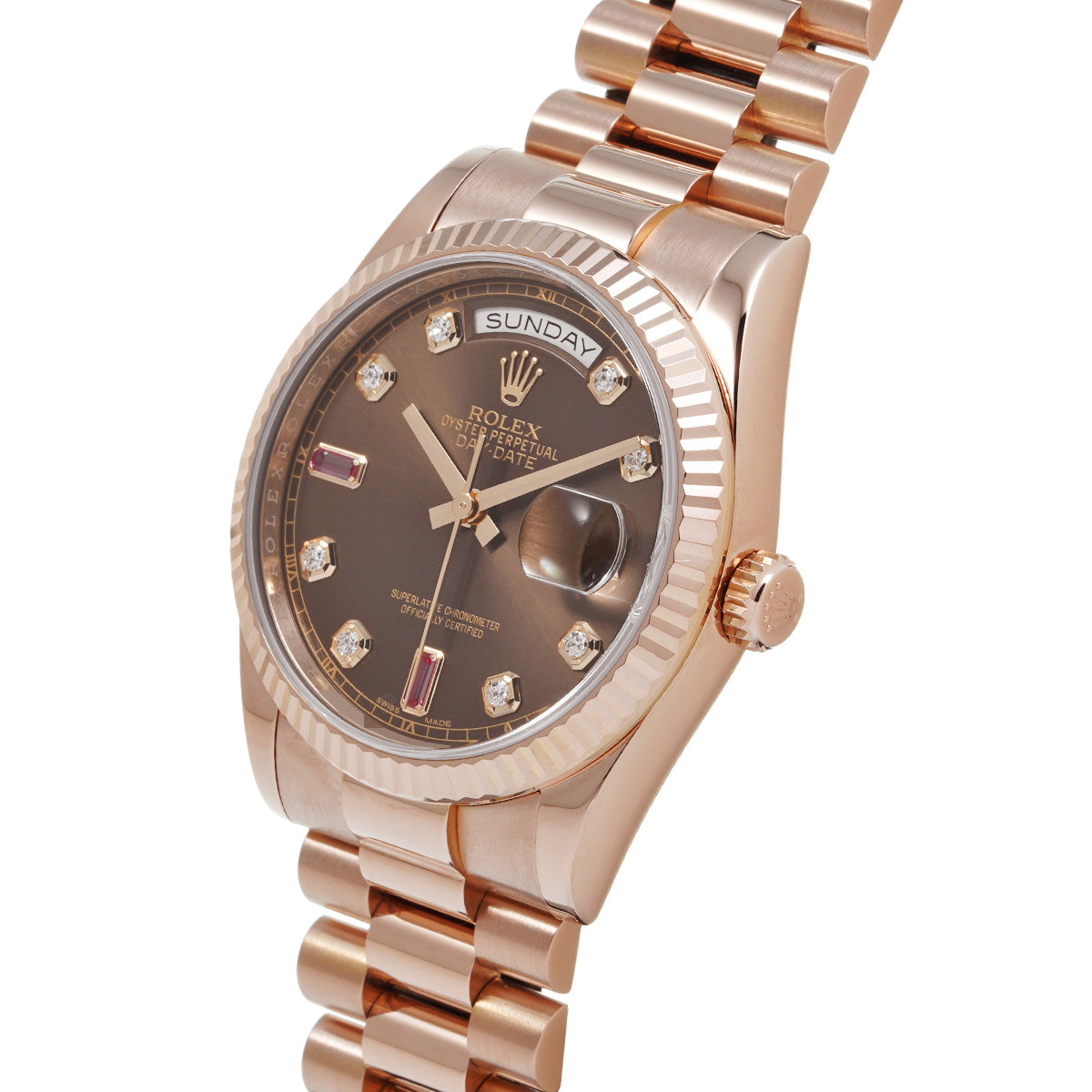 Day Date 36 118235FA Random Serial Chocolate/Diamond/Ruby ROLEX Men's [Pre-Owned].