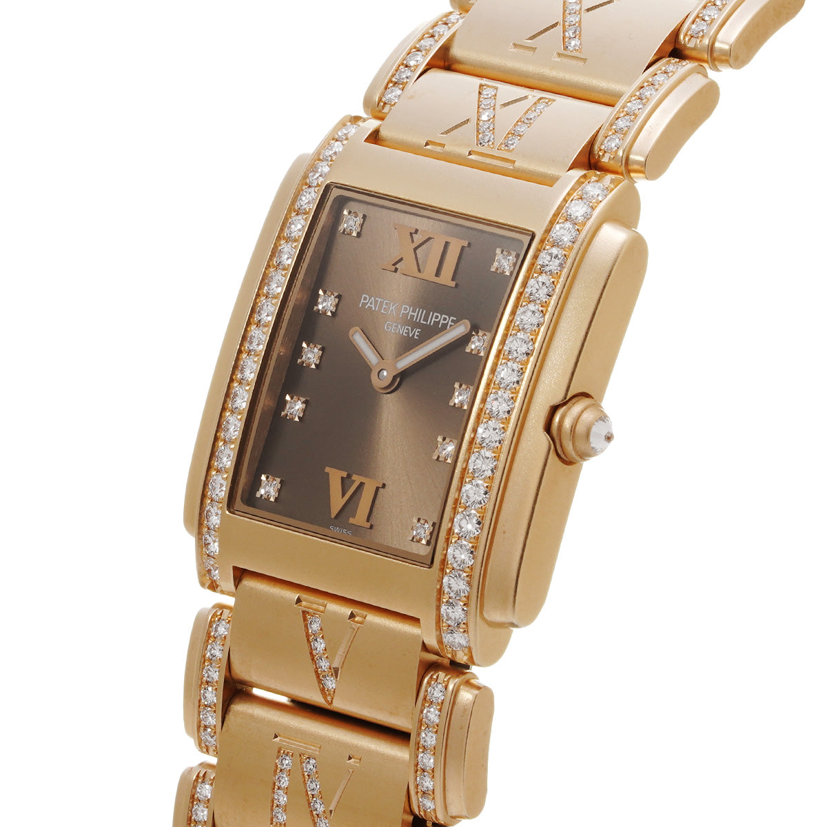 Twenty-4 4910/40R-010 Brown/Diamond PATEK PHILIPPE Ladies [Pre-Owned].