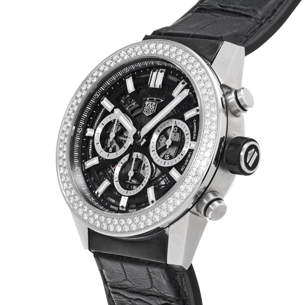 CARRERA Calibre Heuer 02 Chronograph CBG2A12.FC6450 Black TAG HEUER Men's [Pre-Owned].
