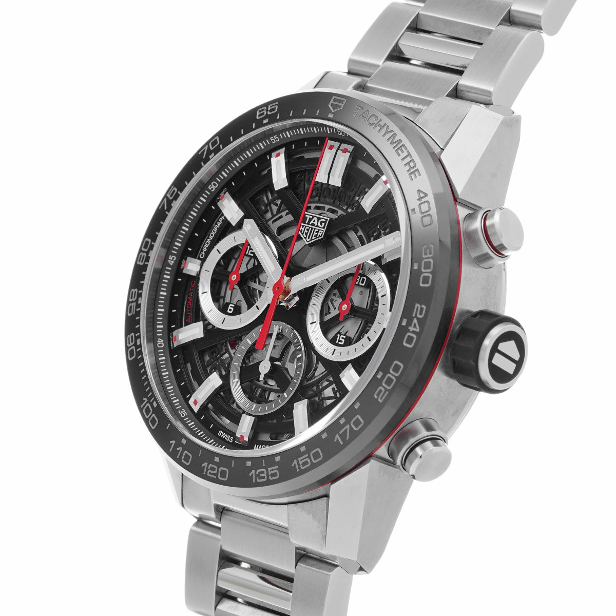 CARRERA Calibre Heuer 02 Chronograph CBG2010.BA0662 Black TAG HEUER Men's [Pre-Owned].