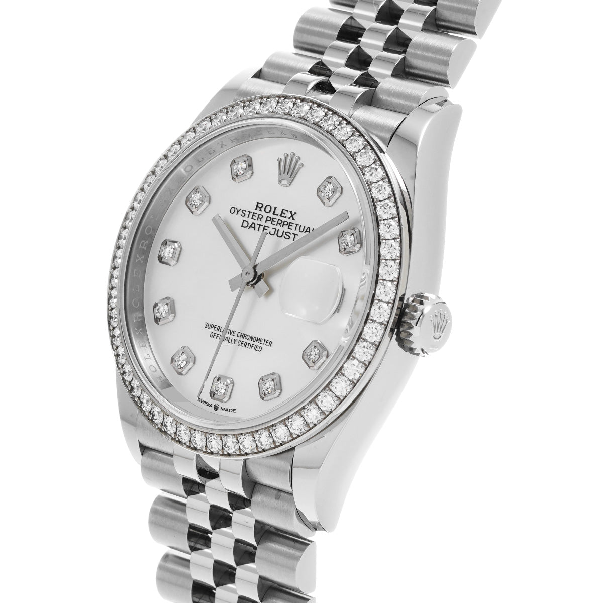 Datejust 36 126284RBR Random Serial White MOP/Diamond ROLEX Men's [Pre-Owned].