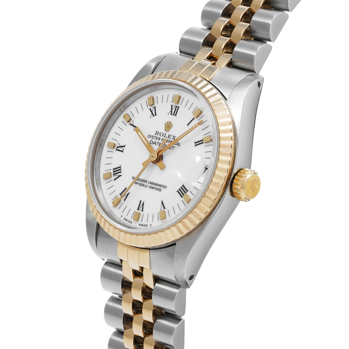 DATE JUST 68273 E (manufactured circa 1990) White ROLEX Unisex [Pre-Owned].