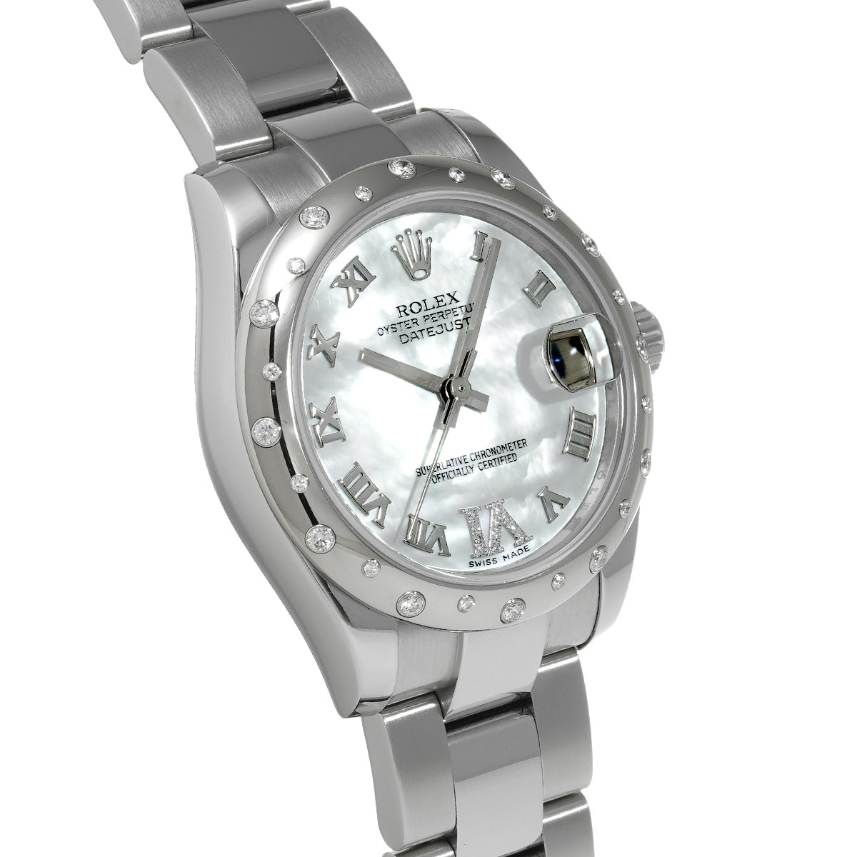 DATE JUST 178344NR G (made around 2010) White MOP/Diamond ROLEX Unisex [Pre-Owned].