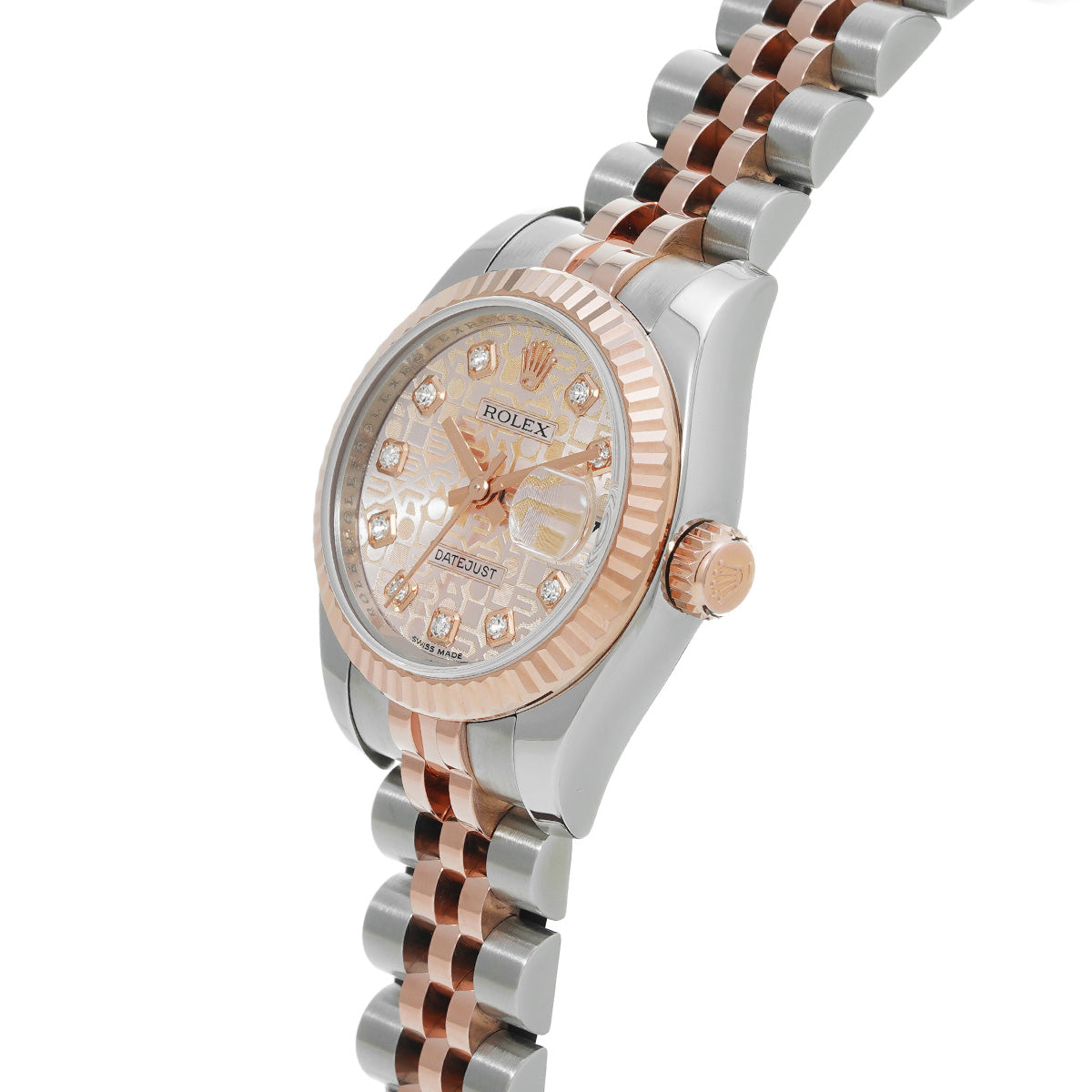 DATE JUST 179171G G (manufactured circa 2010) Pink Computer/Diamond ROLEX Ladies [Pre-Owned].