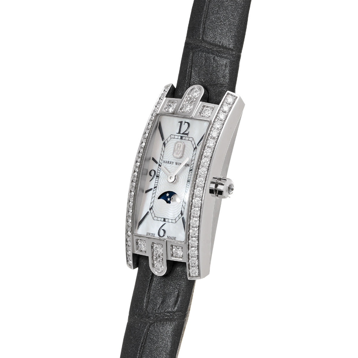 Avenue C Mini Moonphase AVCQMP16WWW001 White MOP HARRY WINSTON Ladies [pre-owned].