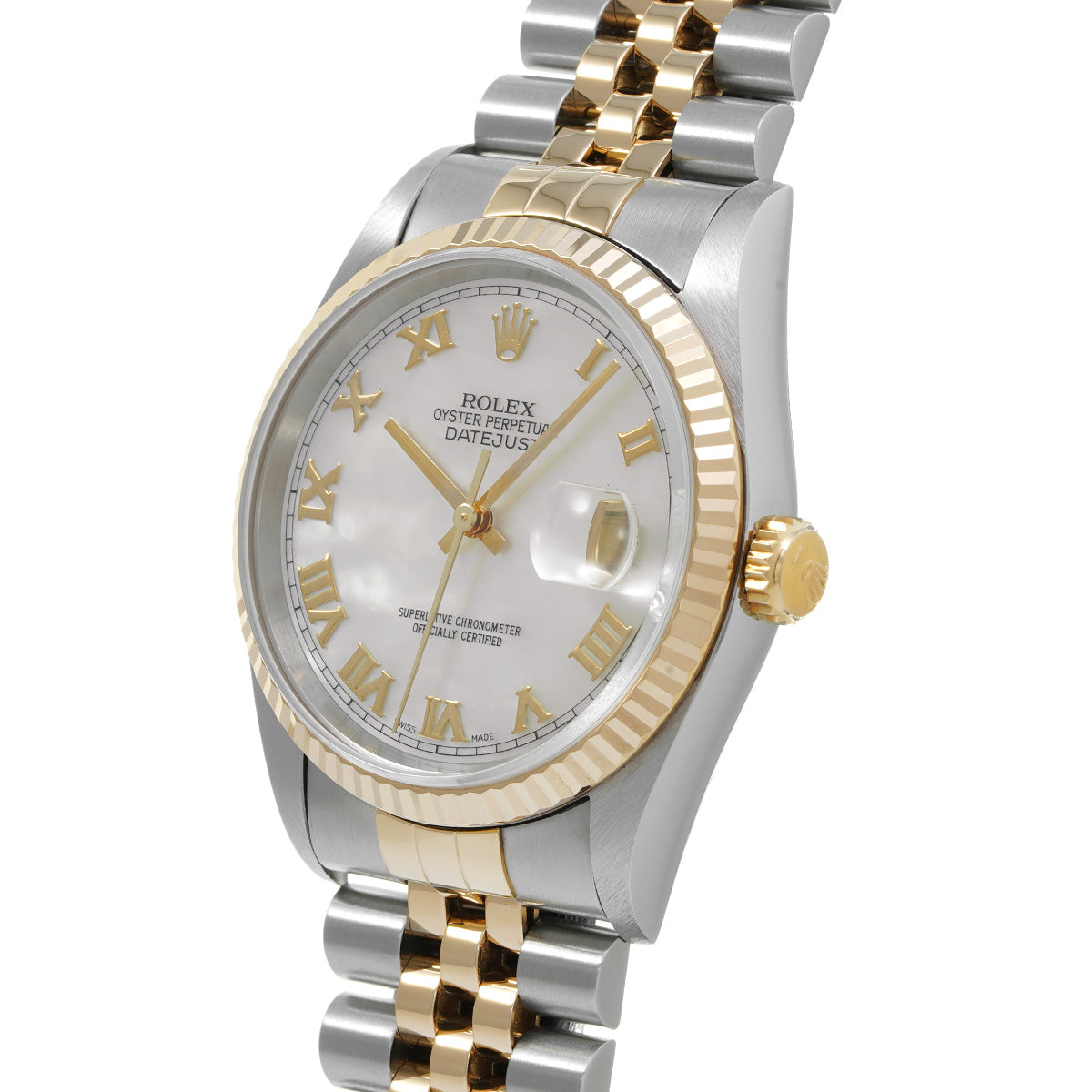 DATE JUST 16233NR T (manufactured circa 1997) White MOP ROLEX Men's [Pre-Owned].