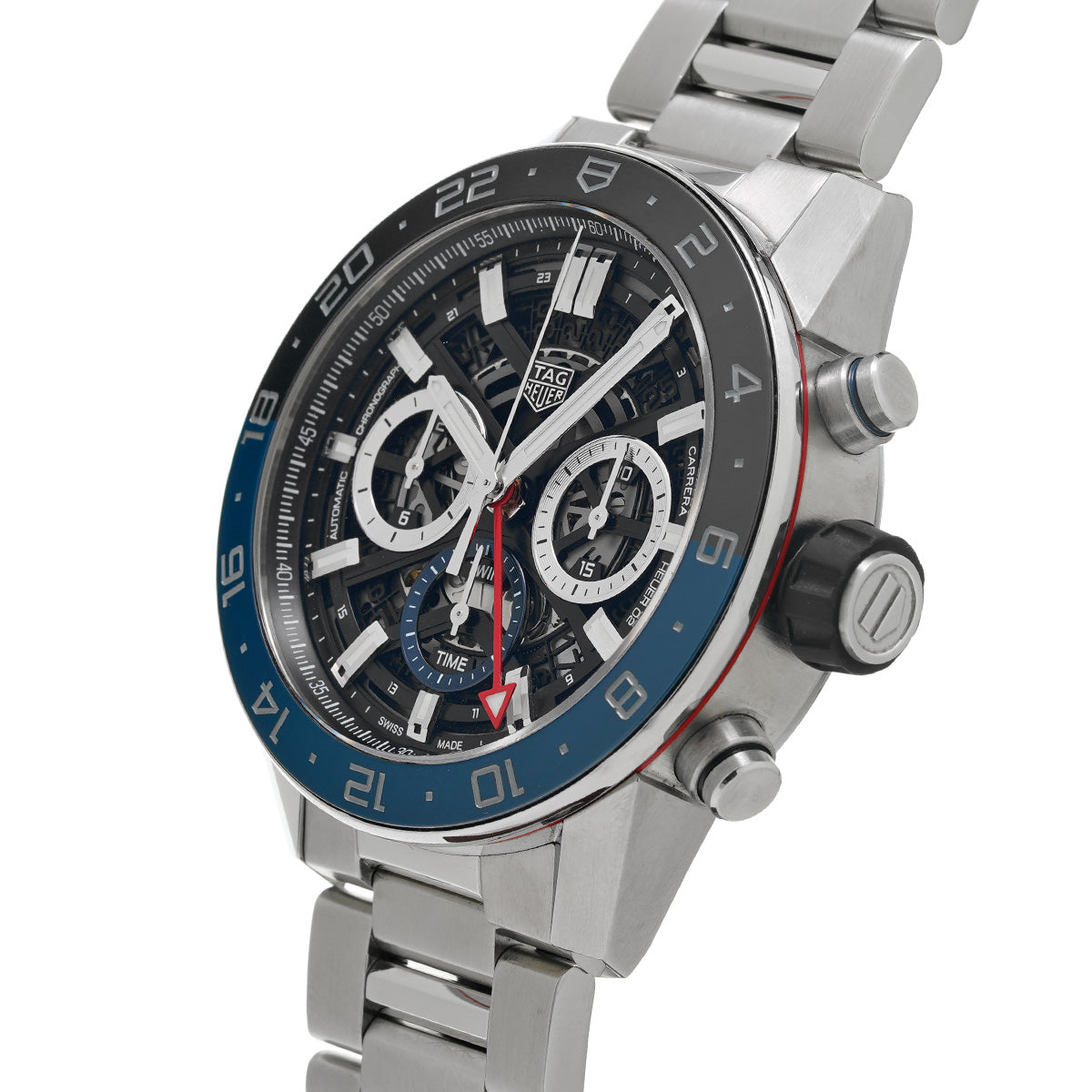 CARRERA CALIBRE HEUER 02 Chronograph GMT CBG2A1Z.FT6157 Black TAG HEUER Men's [Pre-Owned].