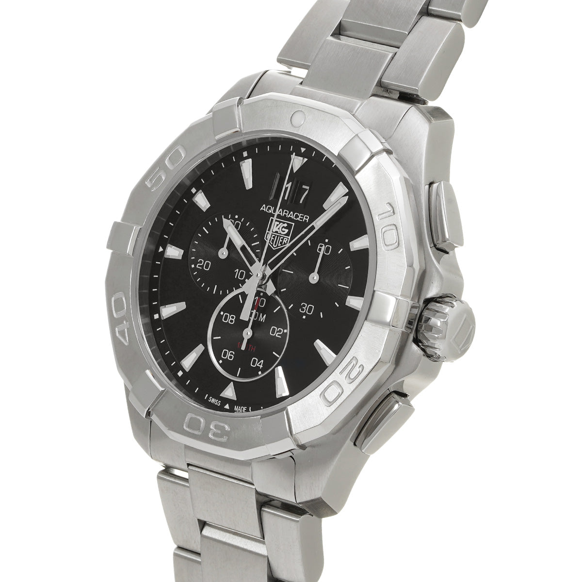 Aquaracer Quartz Chronograph CAY1110.BA0927 Black TAG HEUER Men's [Pre-Owned]