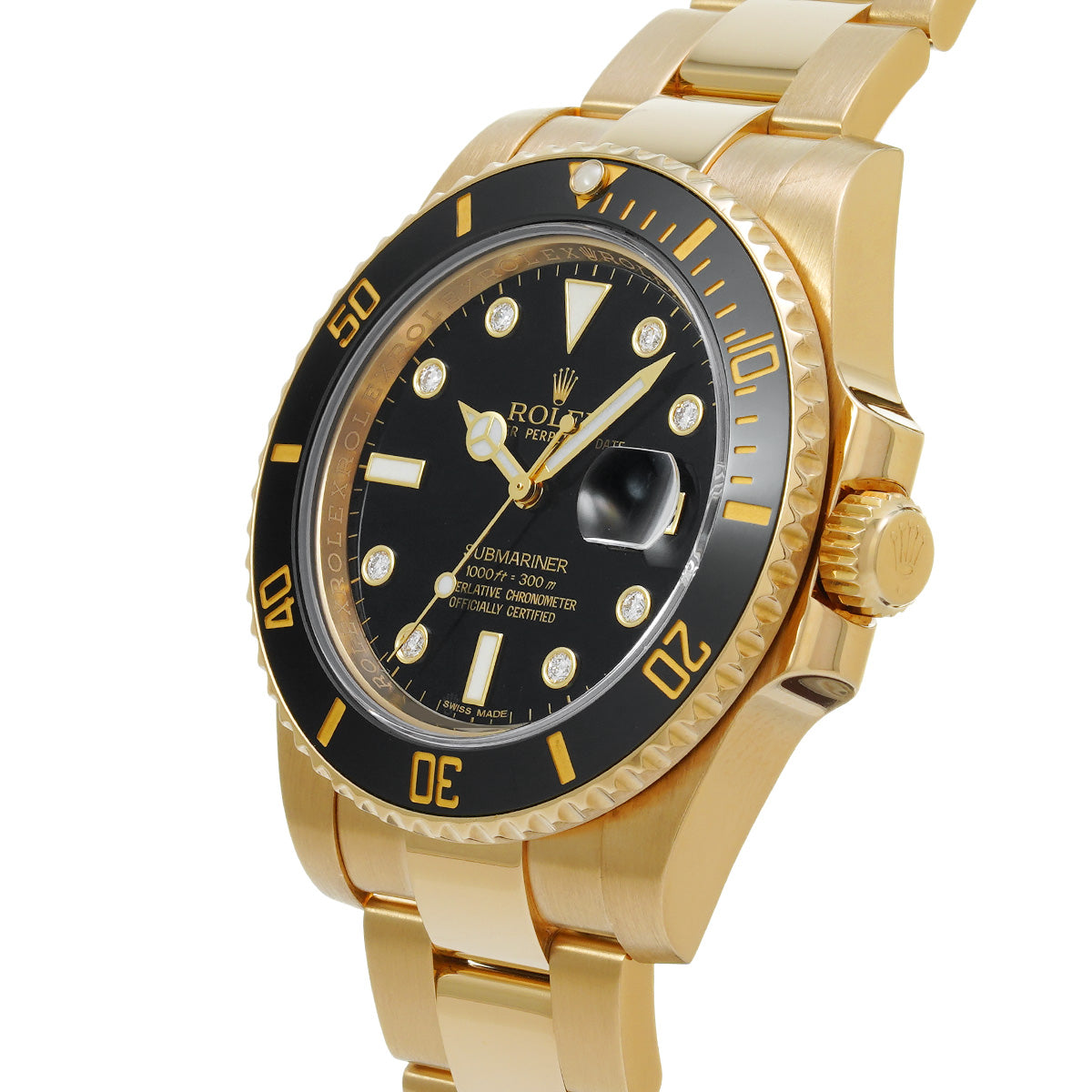 Submariner Date 116618GLN V (manufactured circa 2008) Black/Diamond ROLEX Men's [Pre-Owned].
