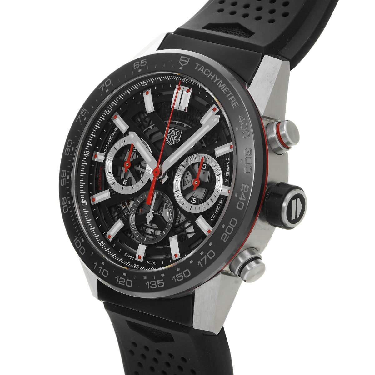 CARRERA CALIBRE HEUER 02 Chronograph CBG2A10.FT6168 Black TAG HEUER Men's [Pre-Owned].
