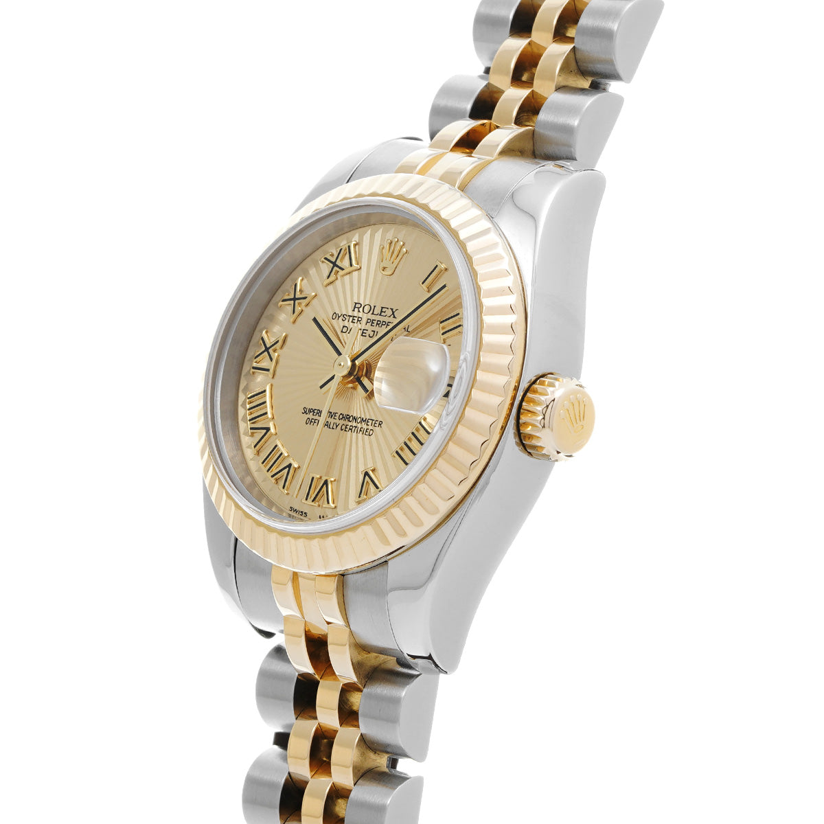 DATE JUST 179173 F (manufactured circa 2003) Champagne ROLEX Ladies [Pre-Owned].
