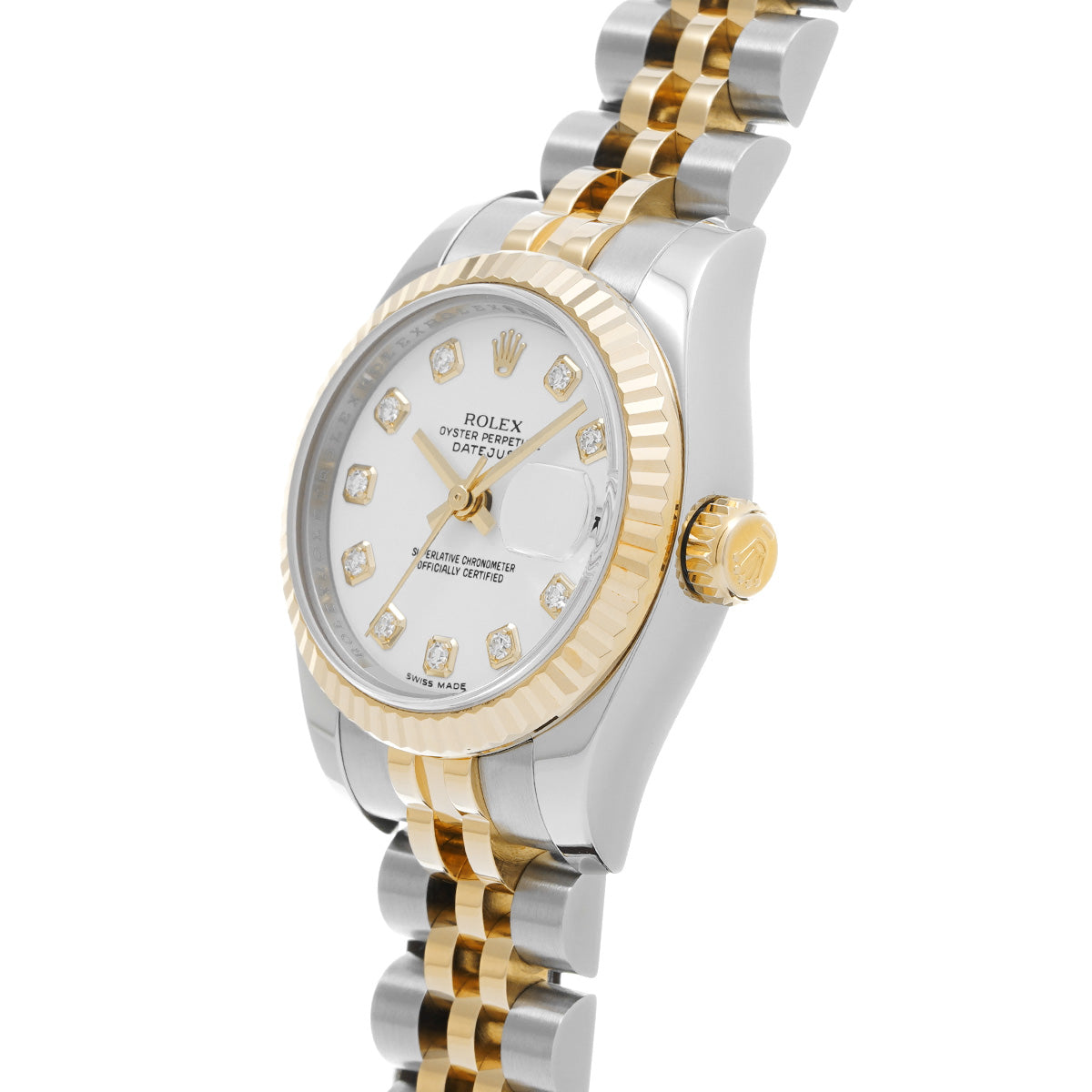 DATE JUST 179173G G (made around 2011) White/Diamond ROLEX Ladies [Pre-Owned].