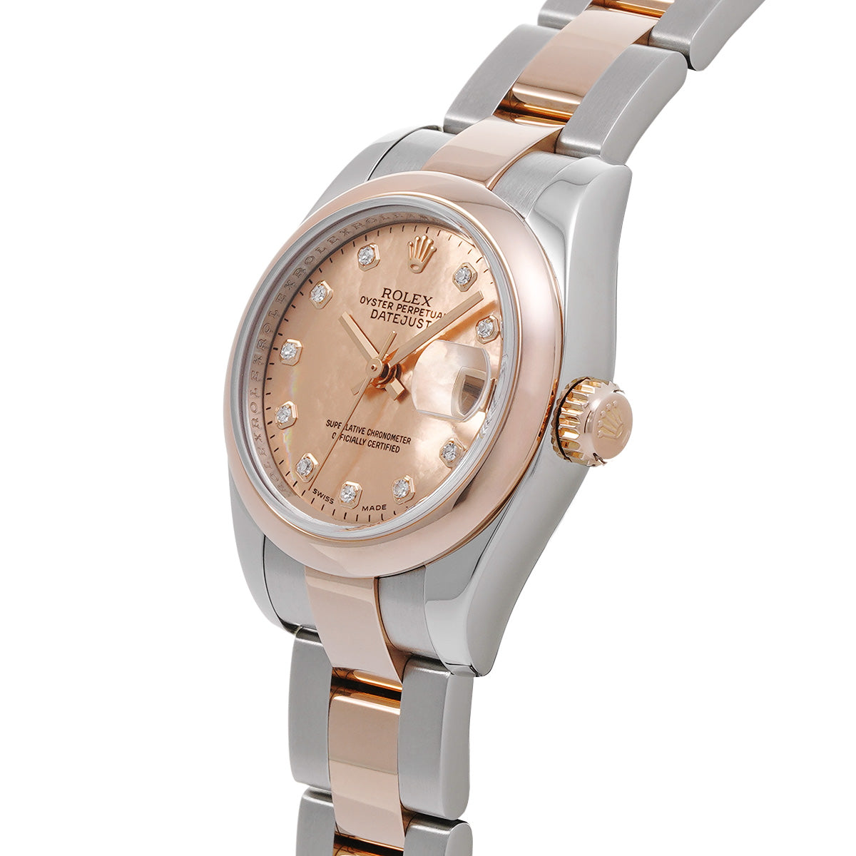 Lady Datejust 179161NG D (manufactured circa 2006) pink gold dust/diamond ROLEX Ladies [Pre-Owned].