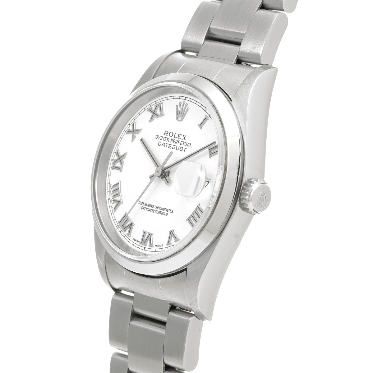DATE JUST 16200 Y (manufactured circa 2003) White ROLEX Men's [Pre-Owned].