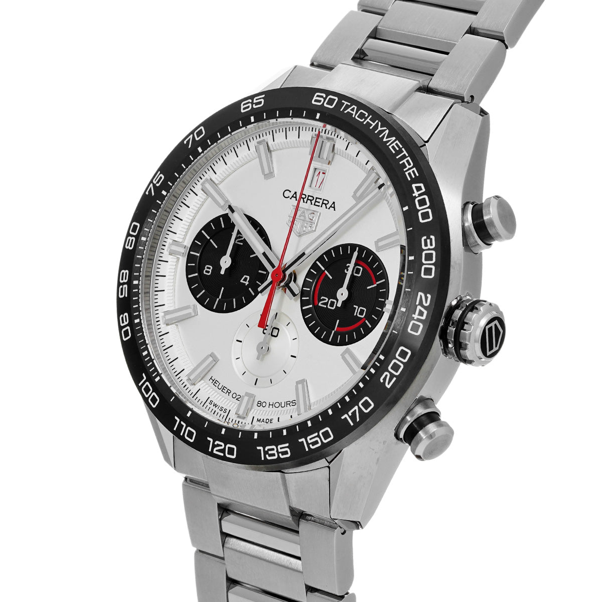 CARRERA CALIBRE HEUER 02 Sport Chronograph 160th CBN2A1D.BA0643 Silver/Black TAG HEUER Men's [Pre-Owned].
