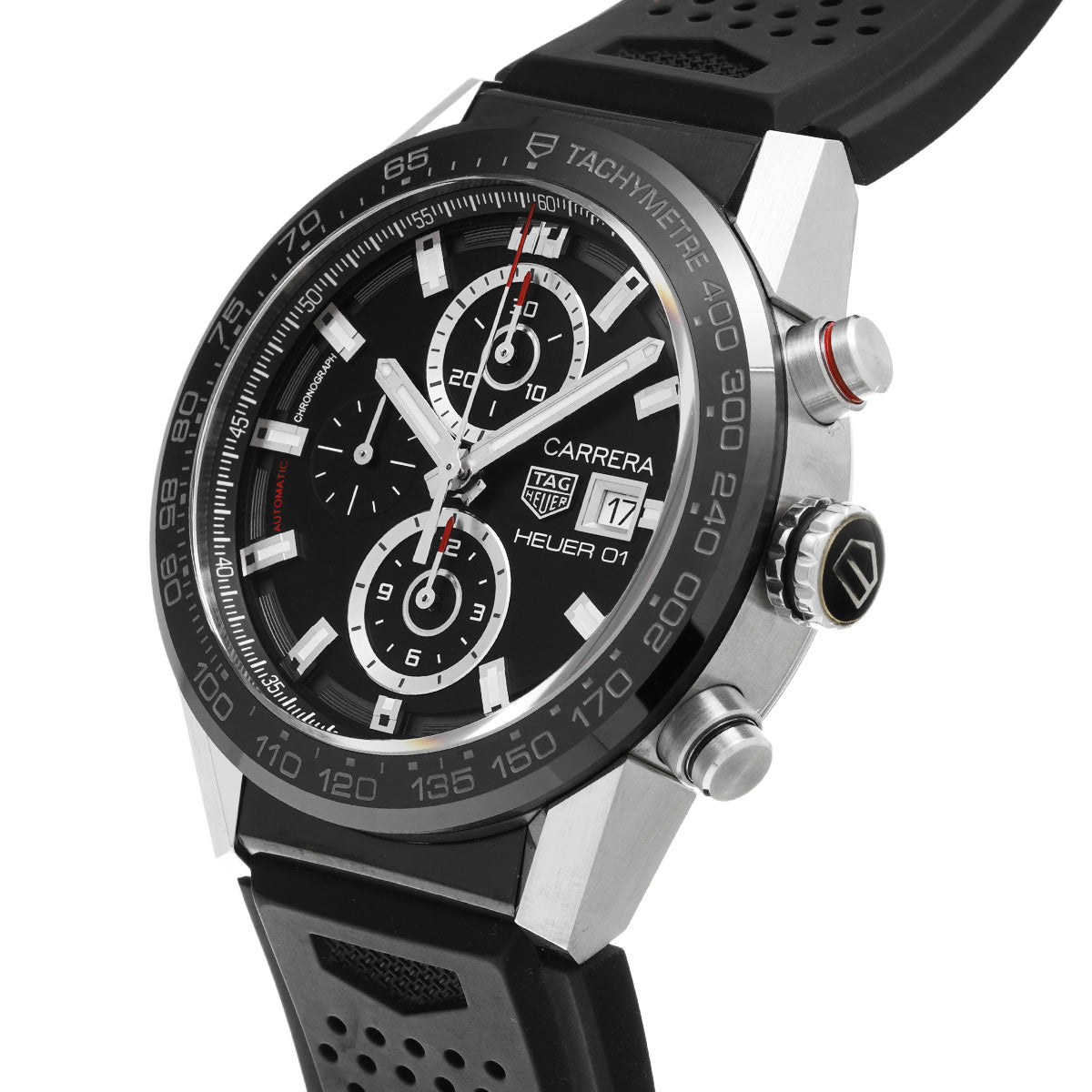 CARRERA CALIBRE HEUER 01 Chronograph CAR201Z.FT6046 Black TAG HEUER Men's [Pre-Owned].