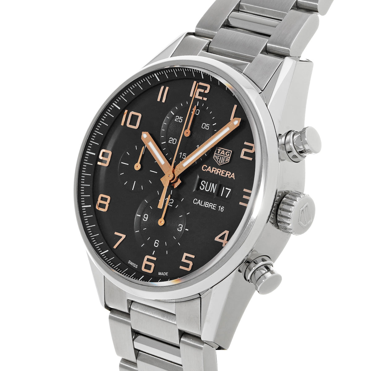 CARRERA Calibre 16 Chronograph Day Date CV2A1AB.BA0738 Black TAG HEUER Men's [Pre-Owned].