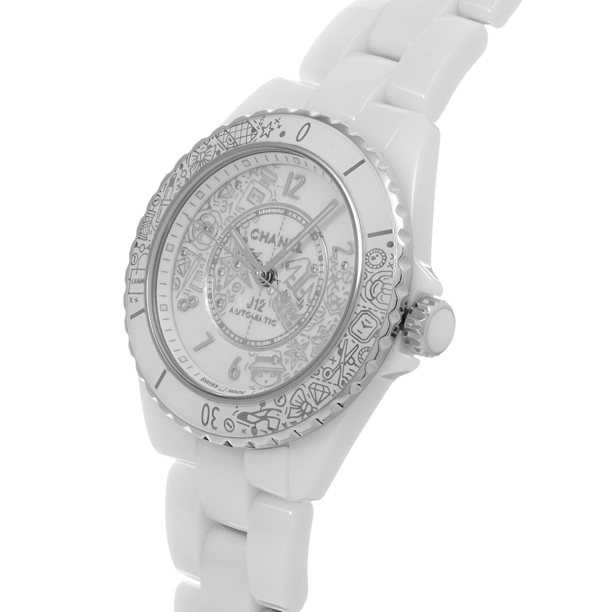 J12-20 Calibre 12.1 38MM H6476 White/Diamond CHANEL Men's [Pre-Owned].