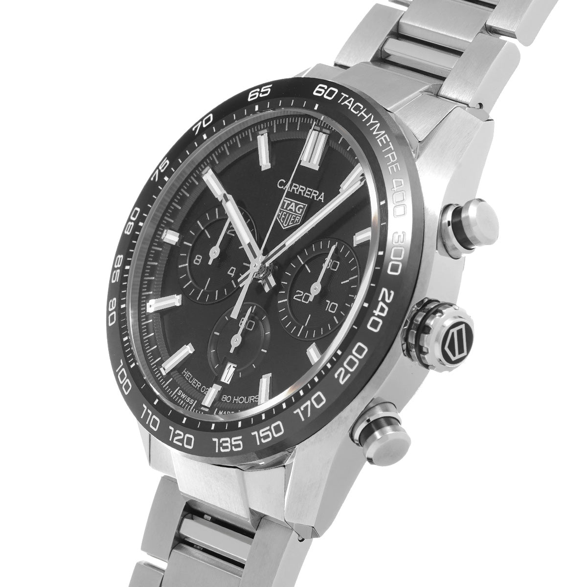 CARRERA Calibre Heuer 02 Sport Chronograph CBN2A1B.BA0643 Black TAG HEUER Men's [Pre-Owned].