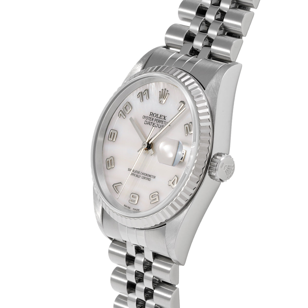 DATE JUST 16234NA A (manufactured circa 1999) White MOP ROLEX Men's [Pre-Owned].