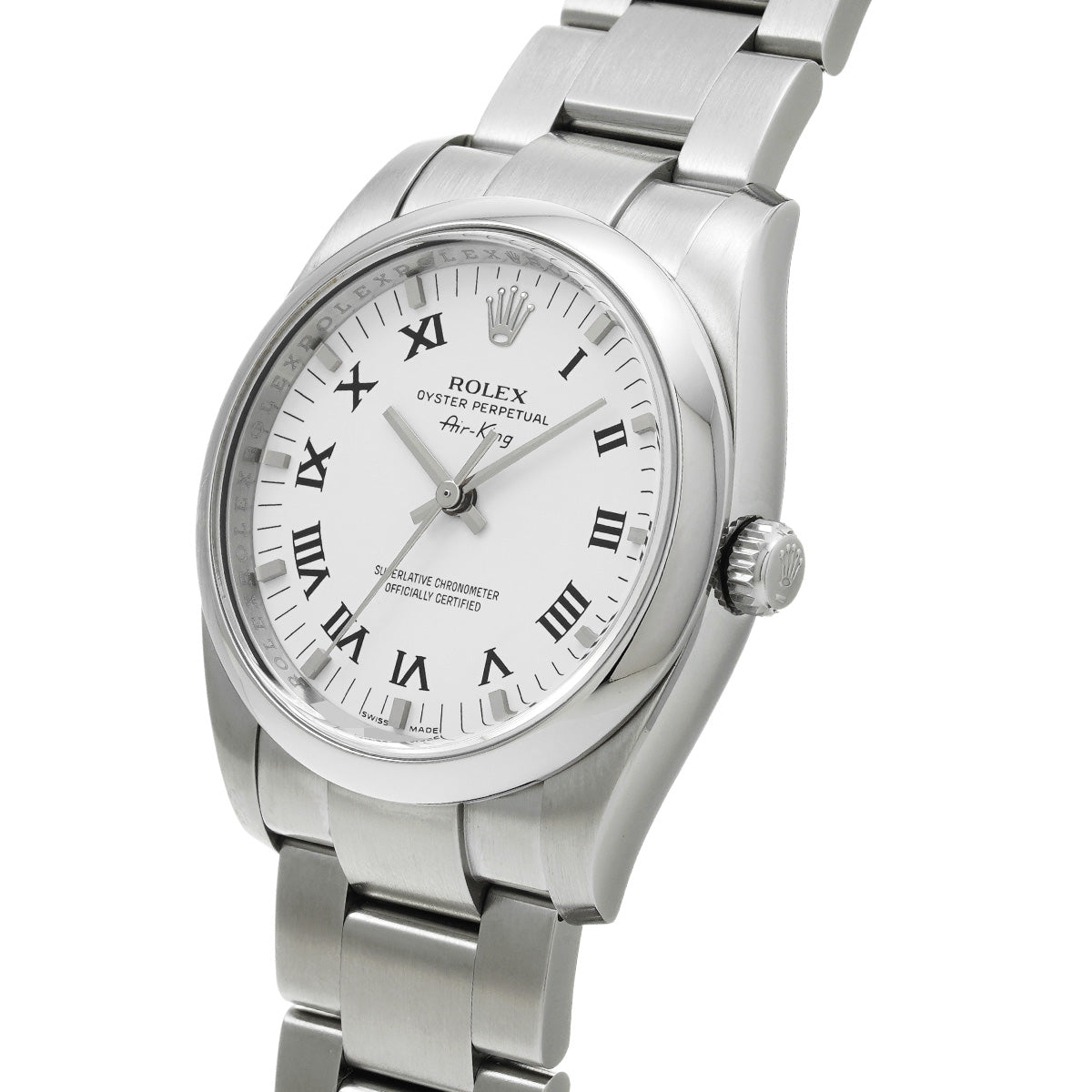 Oyster Perpetual Air-King 114200 M (circa 2007) White ROLEX Men's [Pre-Owned].