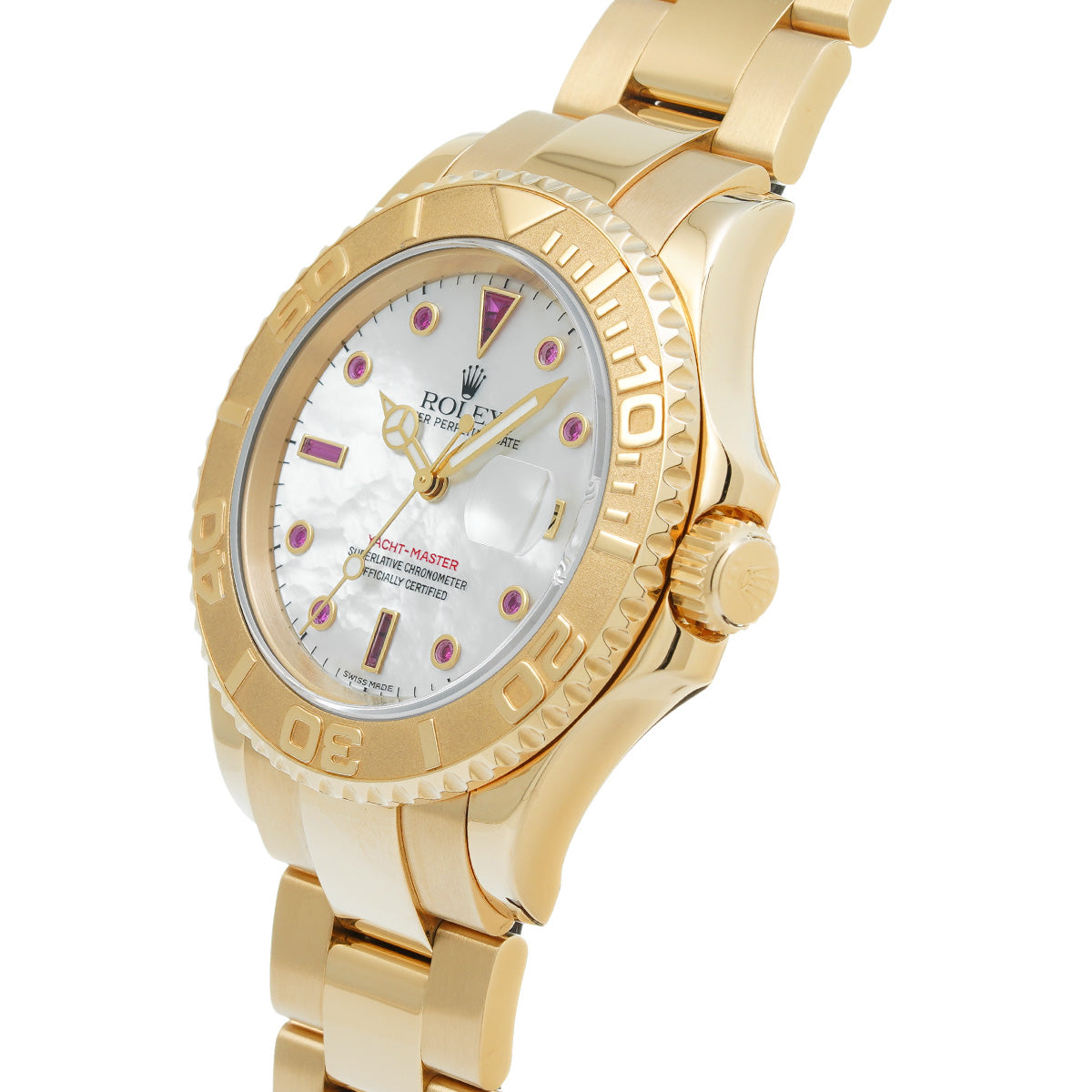 Yacht-Master 16628NGR Y (made around 2002) White MOP/Ruby ROLEX Men's [Pre-Owned].