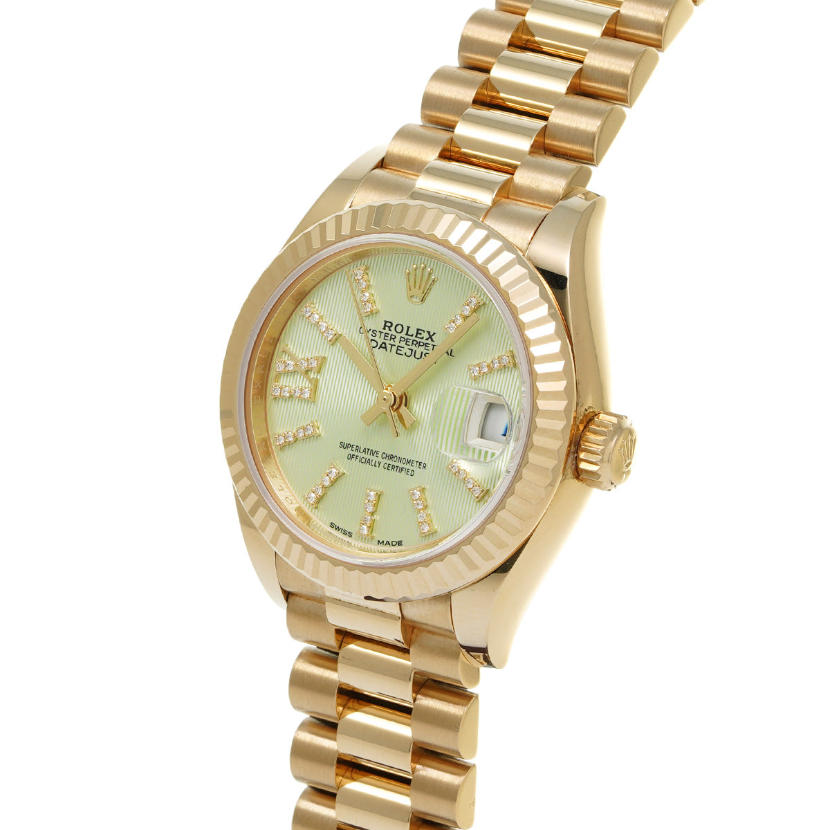 Lady Datejust 28 279178G Linden Green Tapestry/Diamond ROLEX Ladies [Pre-Owned].