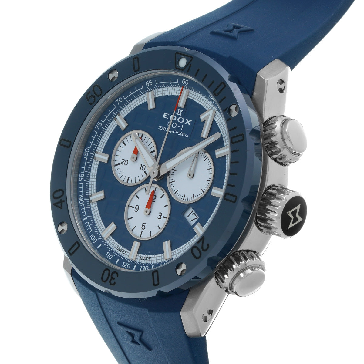 Chrono Offshore 1 10221-3BU9 Blue/White EDOX Men's [Pre-Owned].