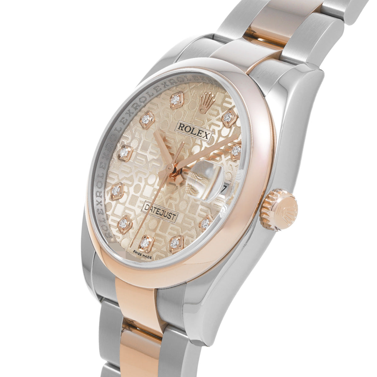 DATE JUST 116201G D (manufactured circa 2005) Pink Computer/Diamond ROLEX Men's [Pre-Owned].