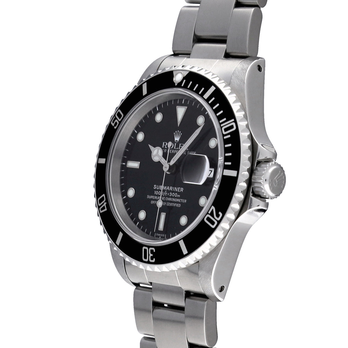 Submariner Date 16610 T (manufactured circa 1997) Black ROLEX Men's [Pre-Owned].