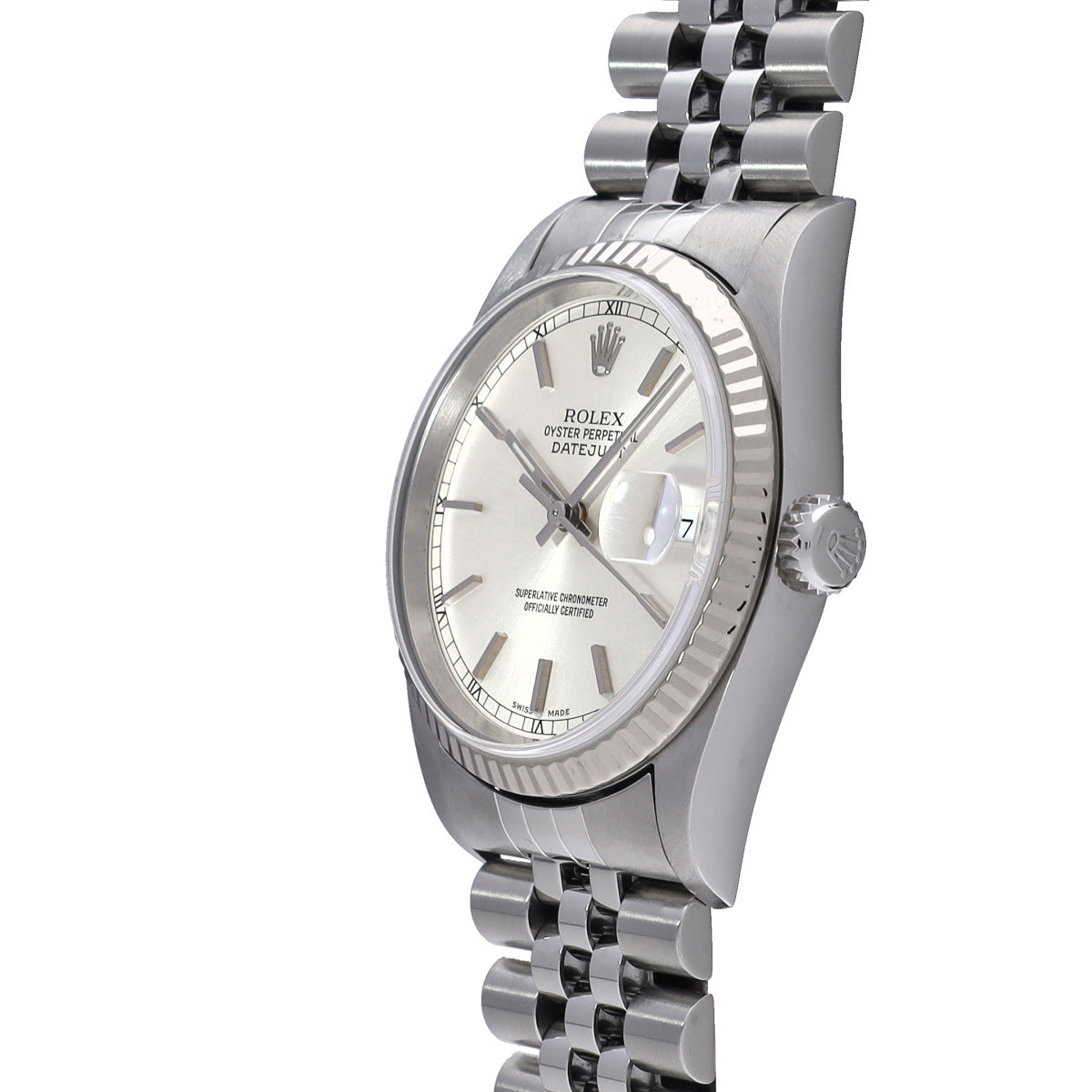 DATE JUST 16234 K (manufactured circa 2001) Silver ROLEX Men's [Pre-Owned].