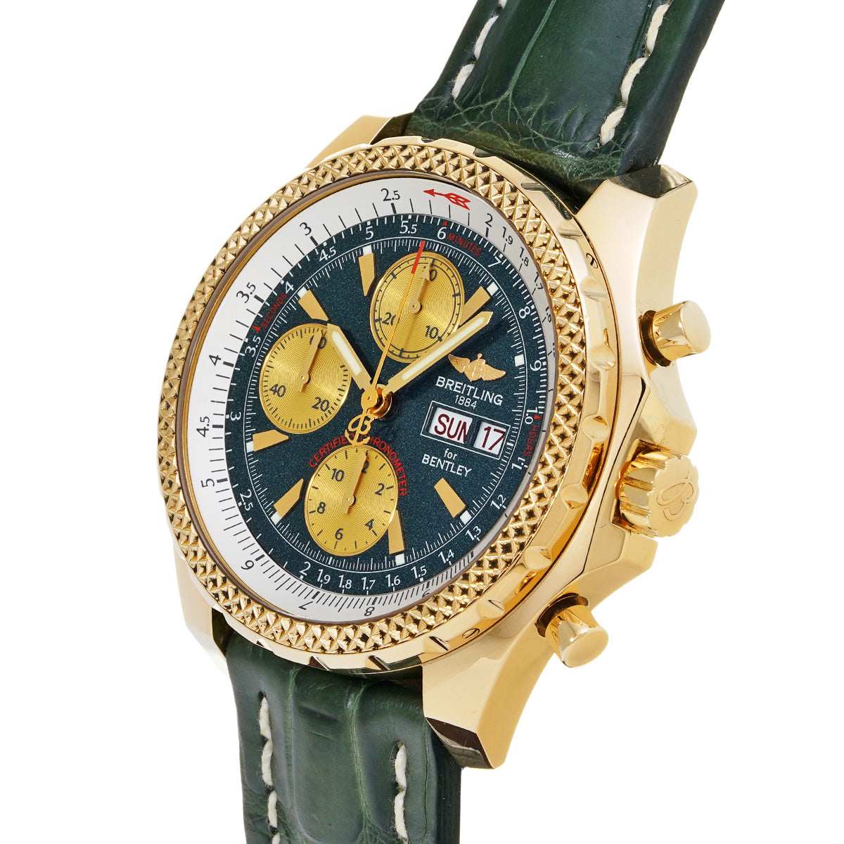 Bentley GT K13362 Green/Gold BREITLING Men's [Pre-Owned].