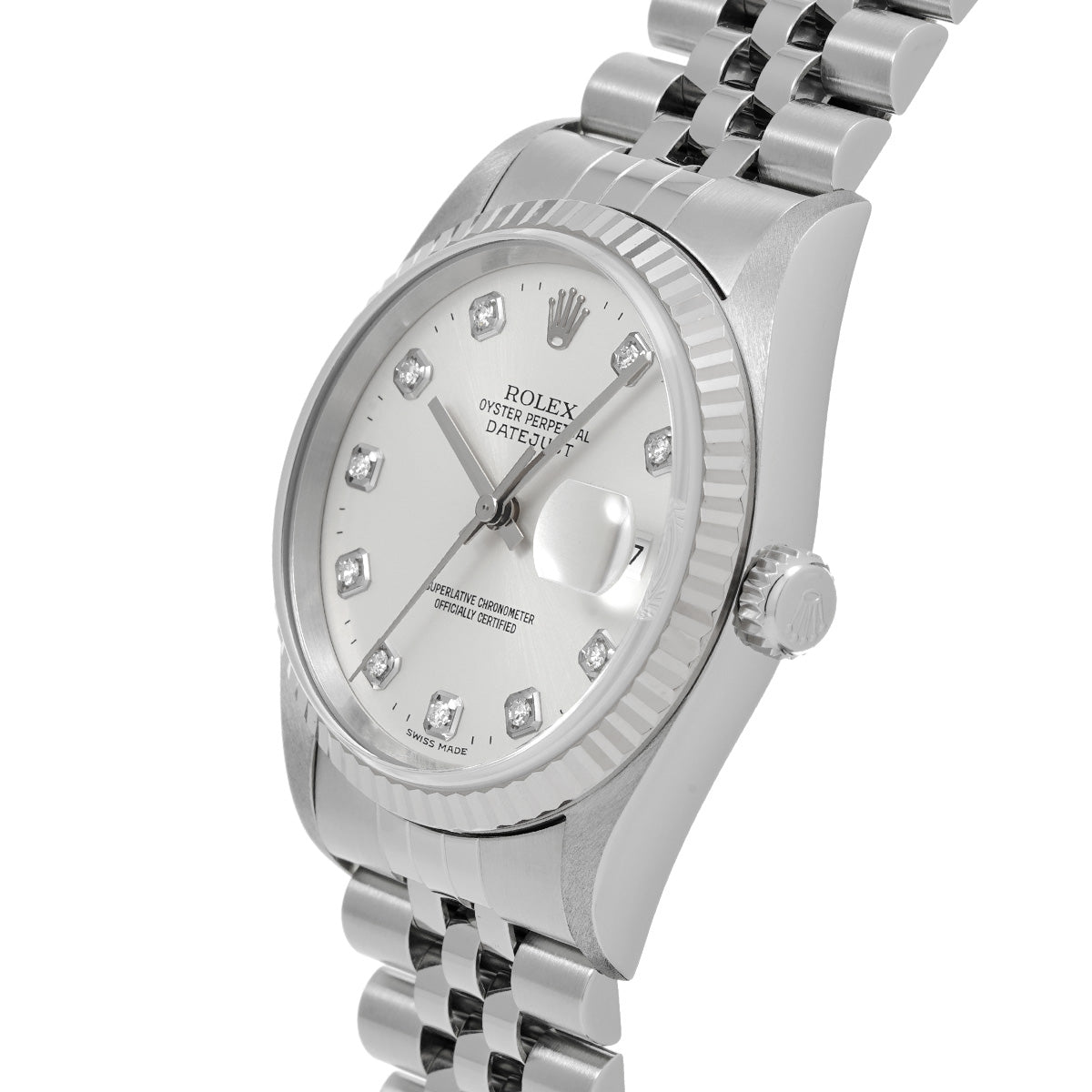 DATE JUST 16234G P (made around 2000) Silver/Diamond ROLEX Men's [Pre-Owned].