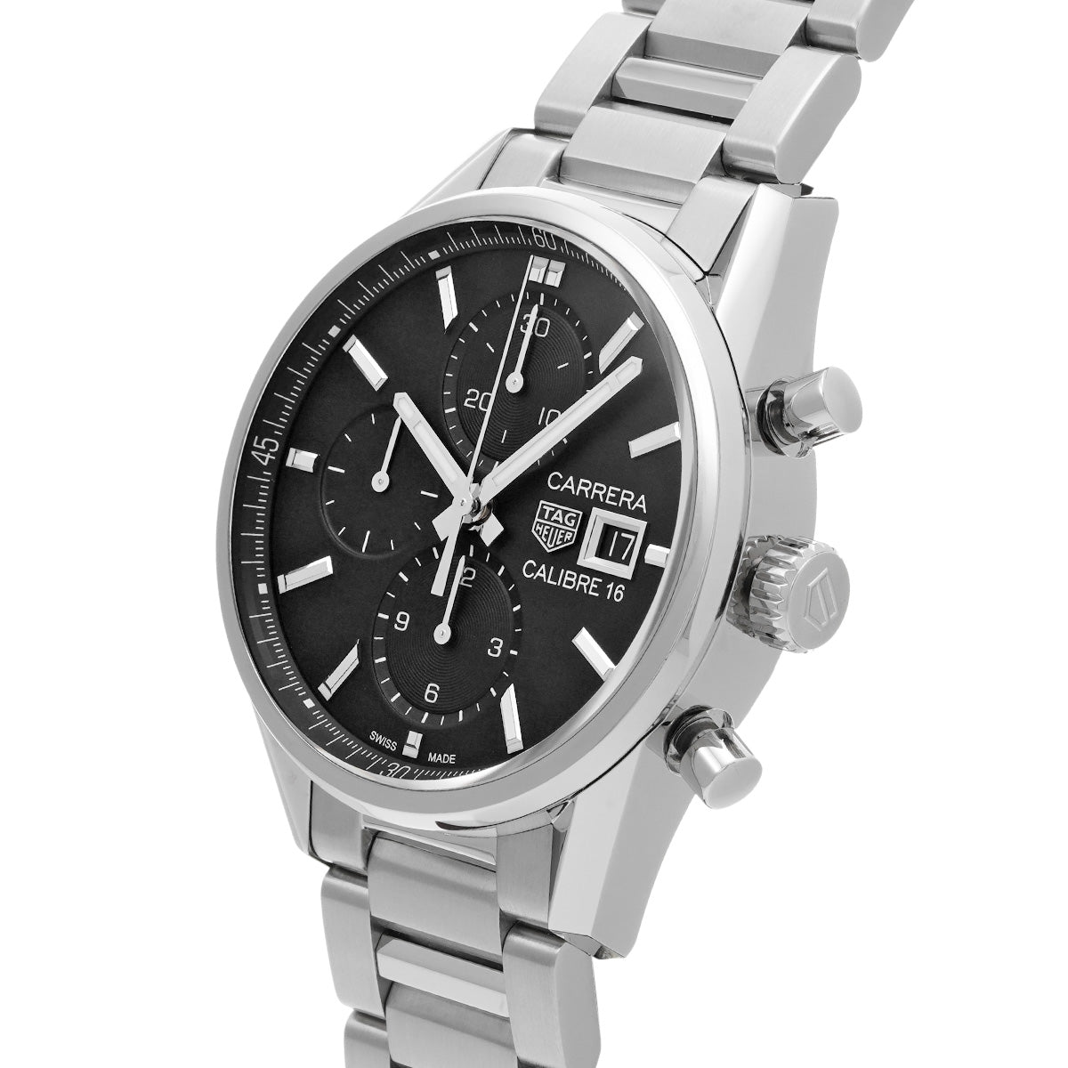 CARRERA Calibre 16 Chronograph CBK2110.BA0715 Black TAG HEUER Men's [Pre-Owned].