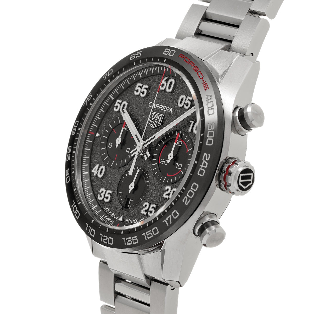 CBN2A1F.BA0643 Carrera Calibre Heuer 02 Chronograph Porsche Gray/Black TAG HEUER Mens [Pre-Owned]