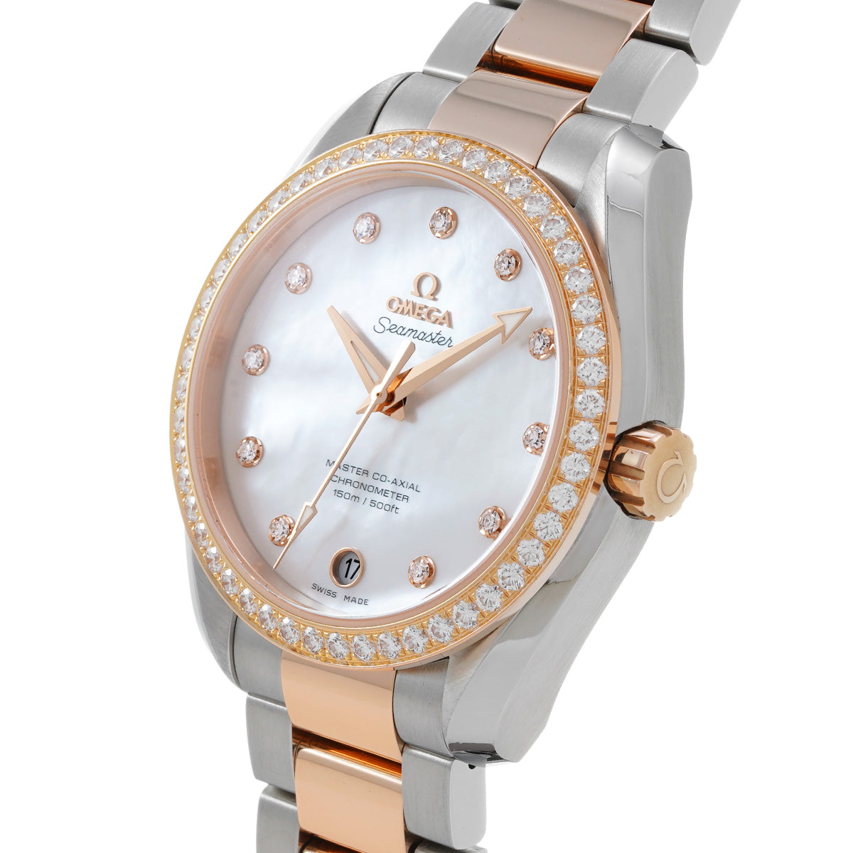 Seamaster Aqua Terra Master Co-Axial 231.25.39.21.55.001 White MOP/Diamond OMEGA Ladies [Pre-Owned]