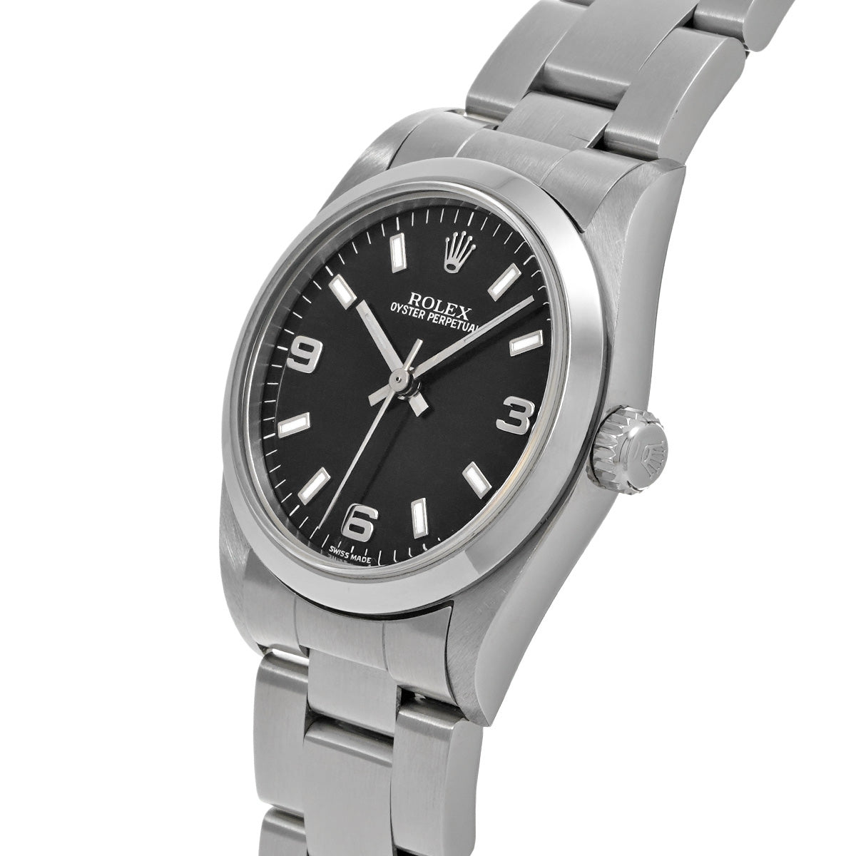 Oyster Perpetual 77080 Y (manufactured circa 2002) Black ROLEX Unisex [Pre-Owned].